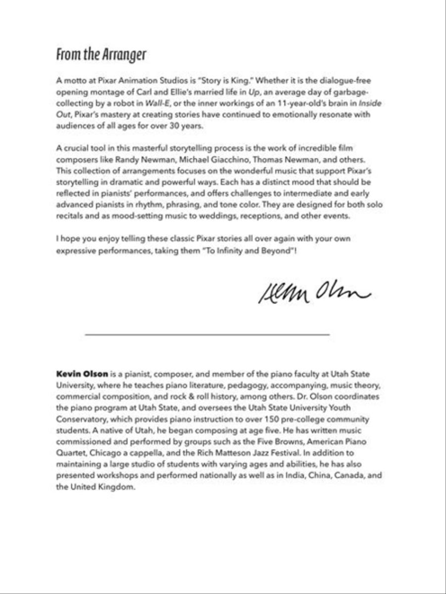 Pixar for Piano Piano Solo scores gallery preview page 3