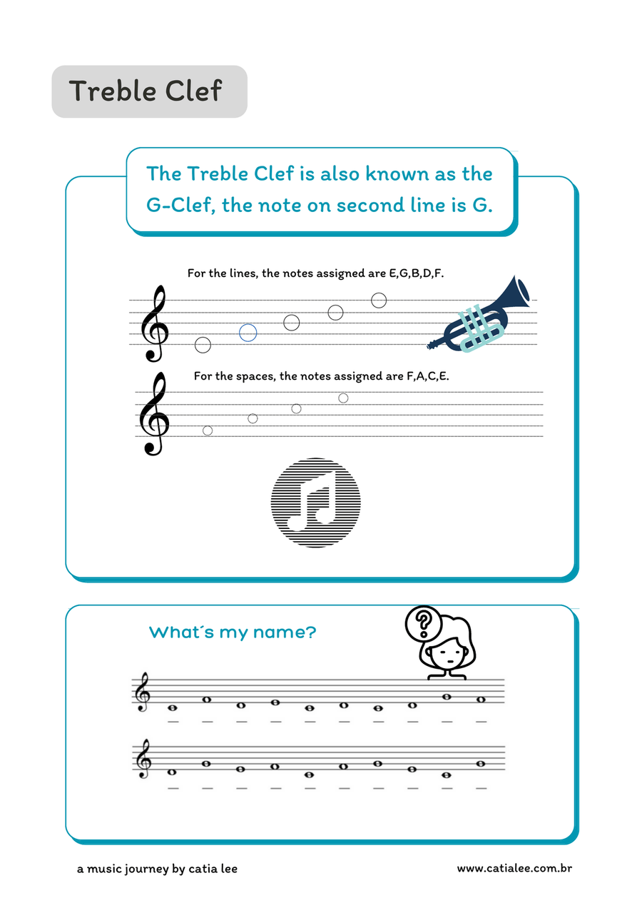 Music Theory for Kids - Treble clef Sacred scores gallery preview page 1