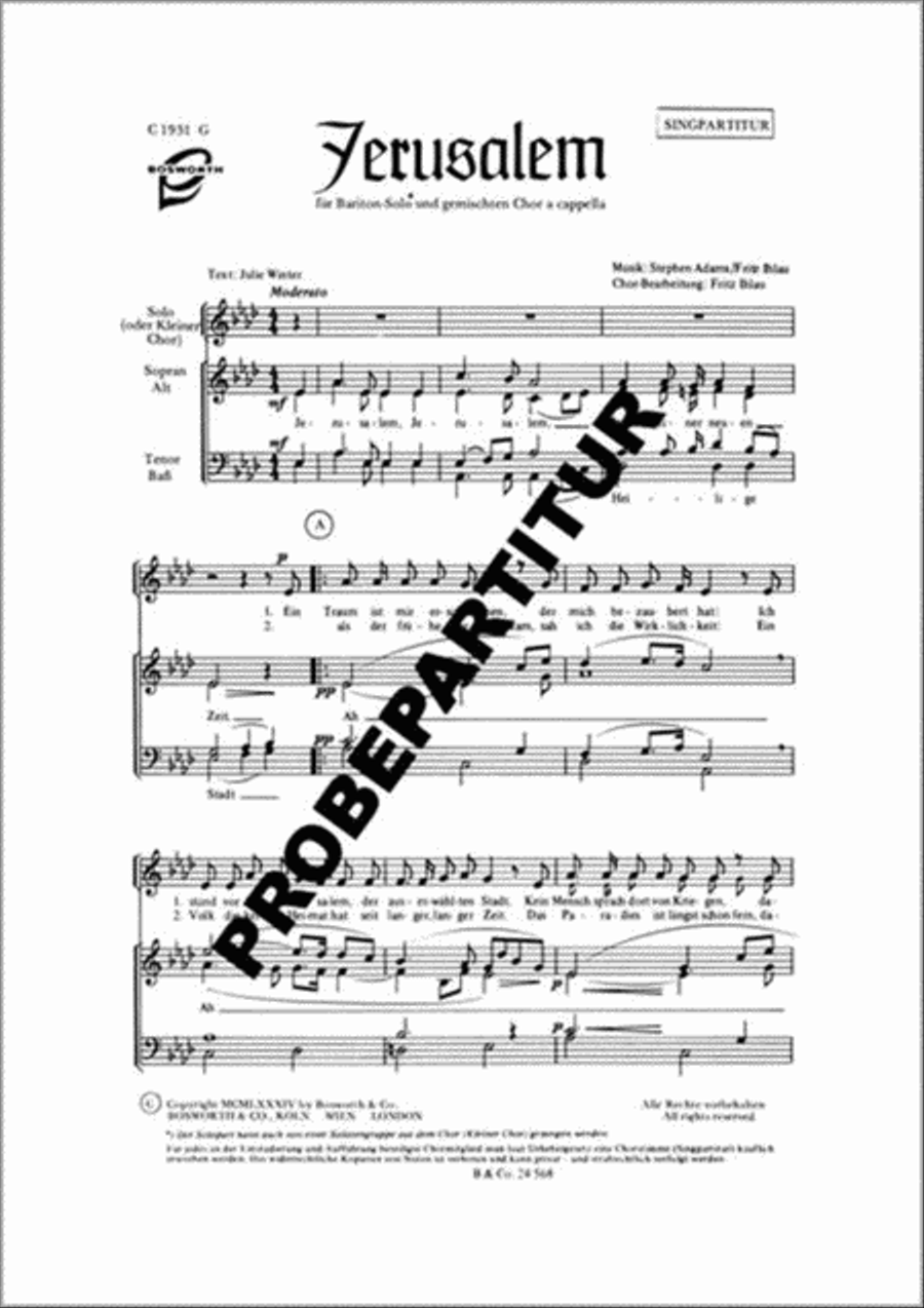 Jerusalem Mixed Choir scores gallery preview page 1