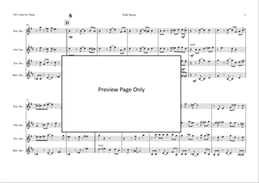 All I Want For Christmas Is You All I Want For Christmas Is You Saxophone Quartet scores gallery preview page 4