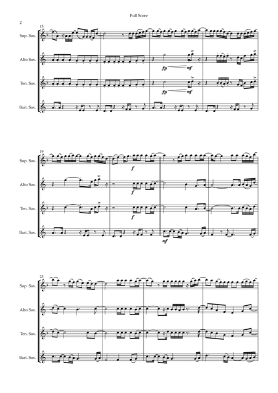 Mirrors Mirrors Saxophone Quartet scores gallery preview page 2