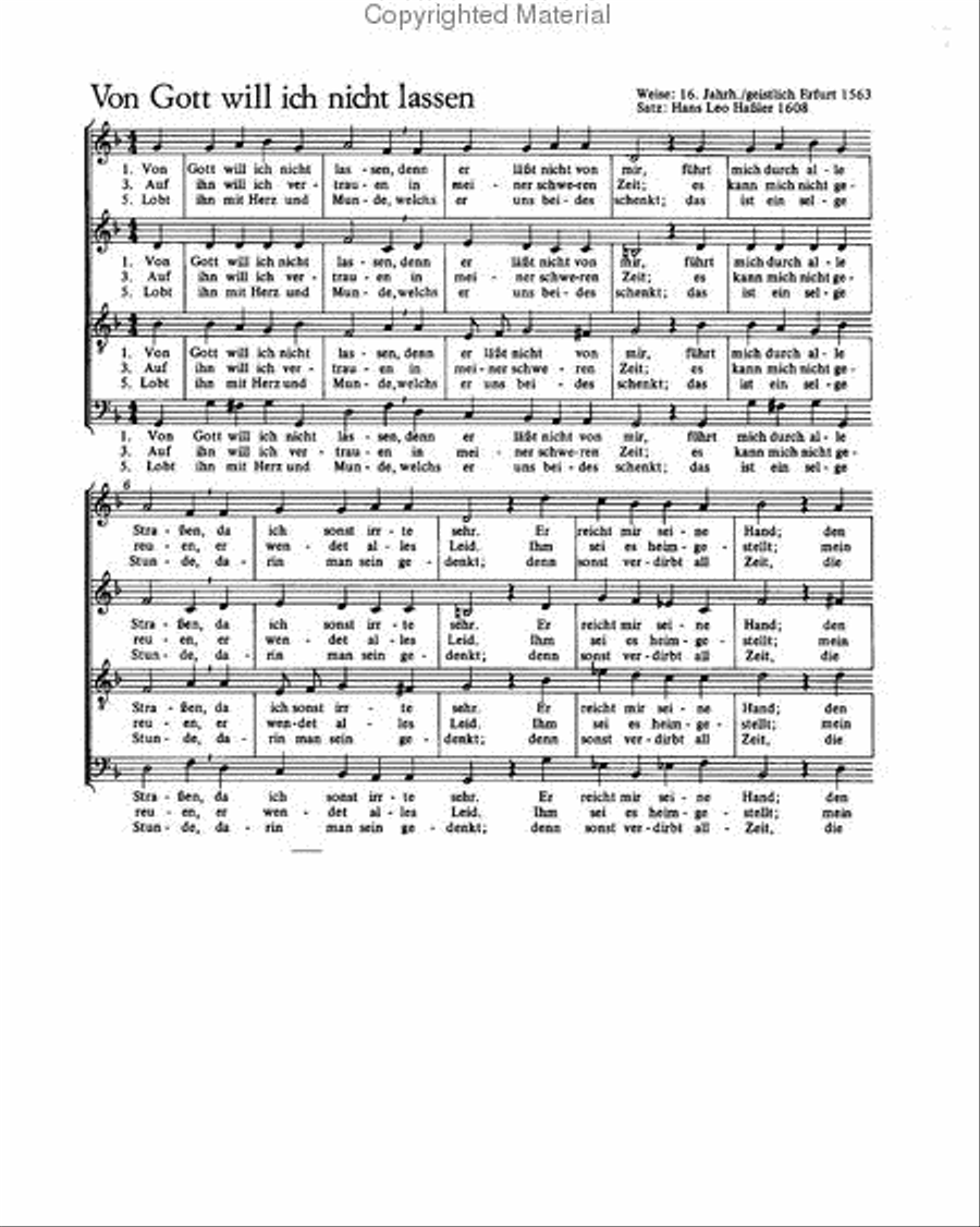 Hassler: Von Gott will ich nicht lassen; Stern: Lobt Gott Score scores gallery preview page 2