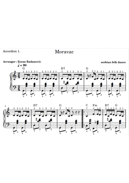 Moravac kolo - C major - for accordion duet image number null