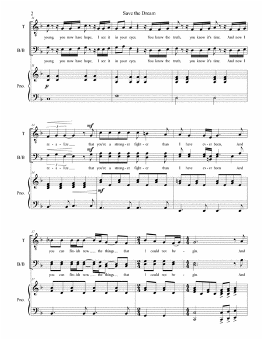 Save the Dream - from Rogue One: A Star Wars Musical - TBB TTBB scores gallery preview page 2