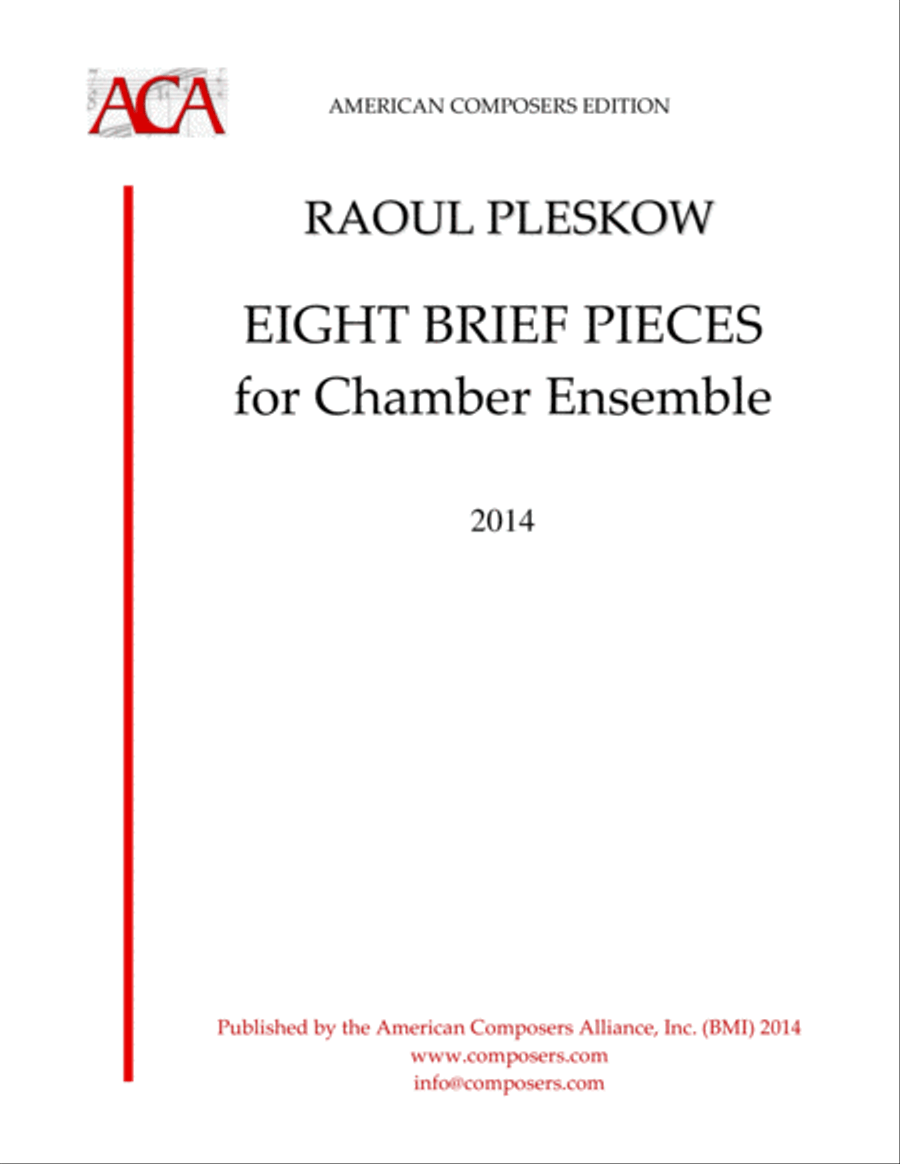 [Pleskow] Eight Brief Pieces for Chamber Ensemble Small Ensemble scores gallery preview page 1