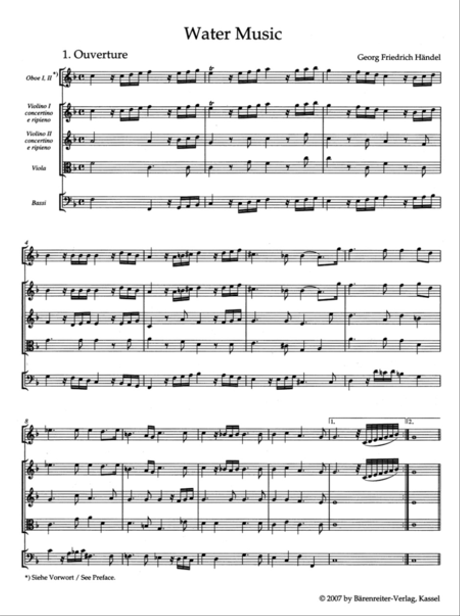 Water Music HWV 348-350 Water Music HWV 348-350 Orchestra scores gallery preview page 2