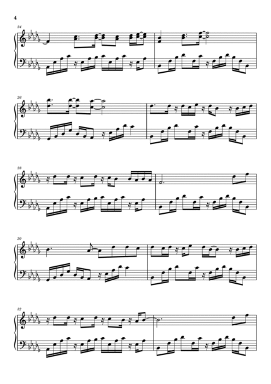Here Without You Piano Solo scores gallery preview page 4