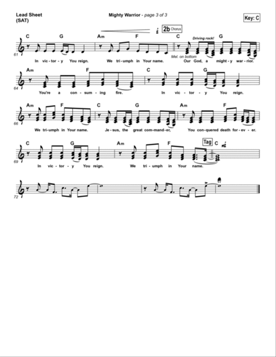 Mighty Warrior Piano scores gallery preview page 3