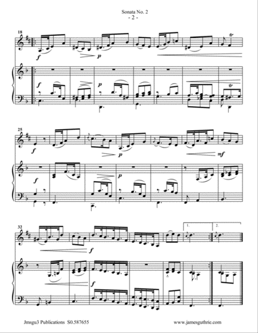 Vivaldi: Sonata No. 2 for Alto Clarinet & Piano E-Flat Clarinet scores gallery preview page 2