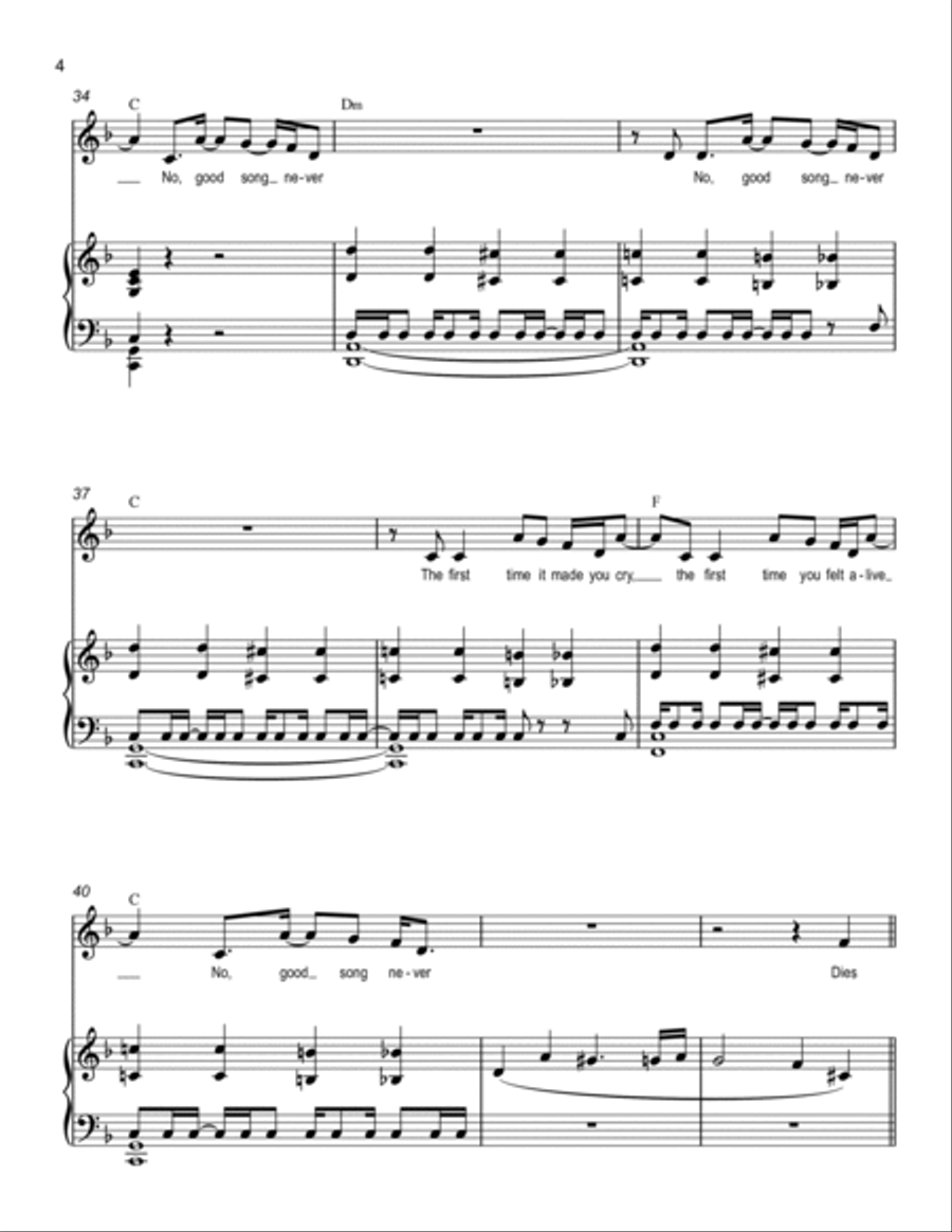 A Good Song Never Dies Voice scores gallery preview page 4