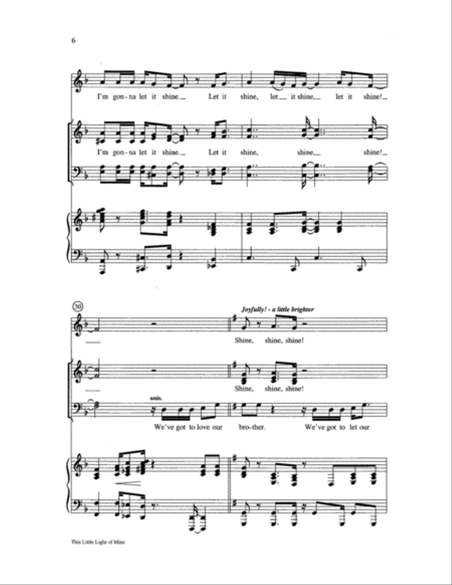 This Little Light of Mine 4-Part scores gallery preview page 6