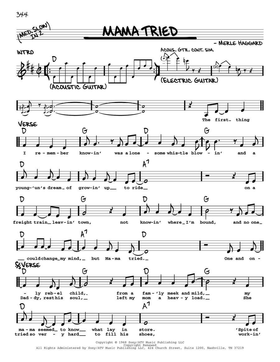 Mama Tried Voice scores gallery preview page 1