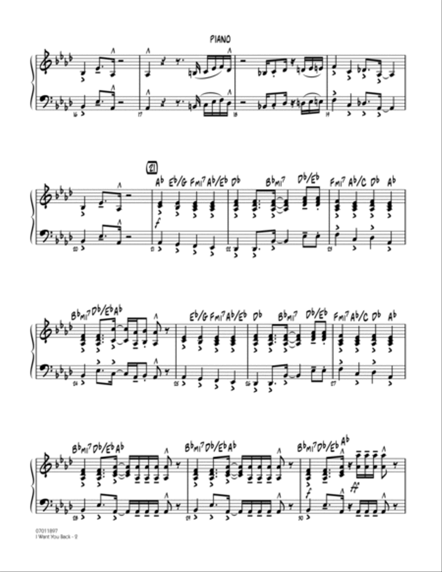 I Want You Back - Piano Jazz Ensemble scores gallery preview page 2