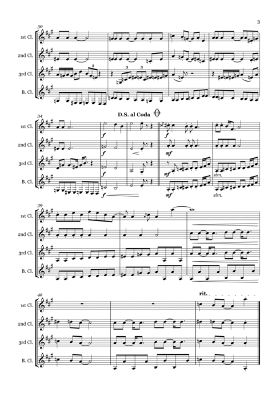 Lady Madonna Clarinet Quartet scores gallery preview page 3
