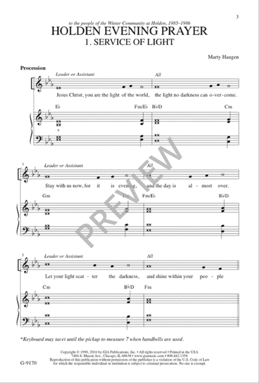 Holden Evening Prayer - Vocal / Keyboard edition 2-Part scores gallery preview page 5
