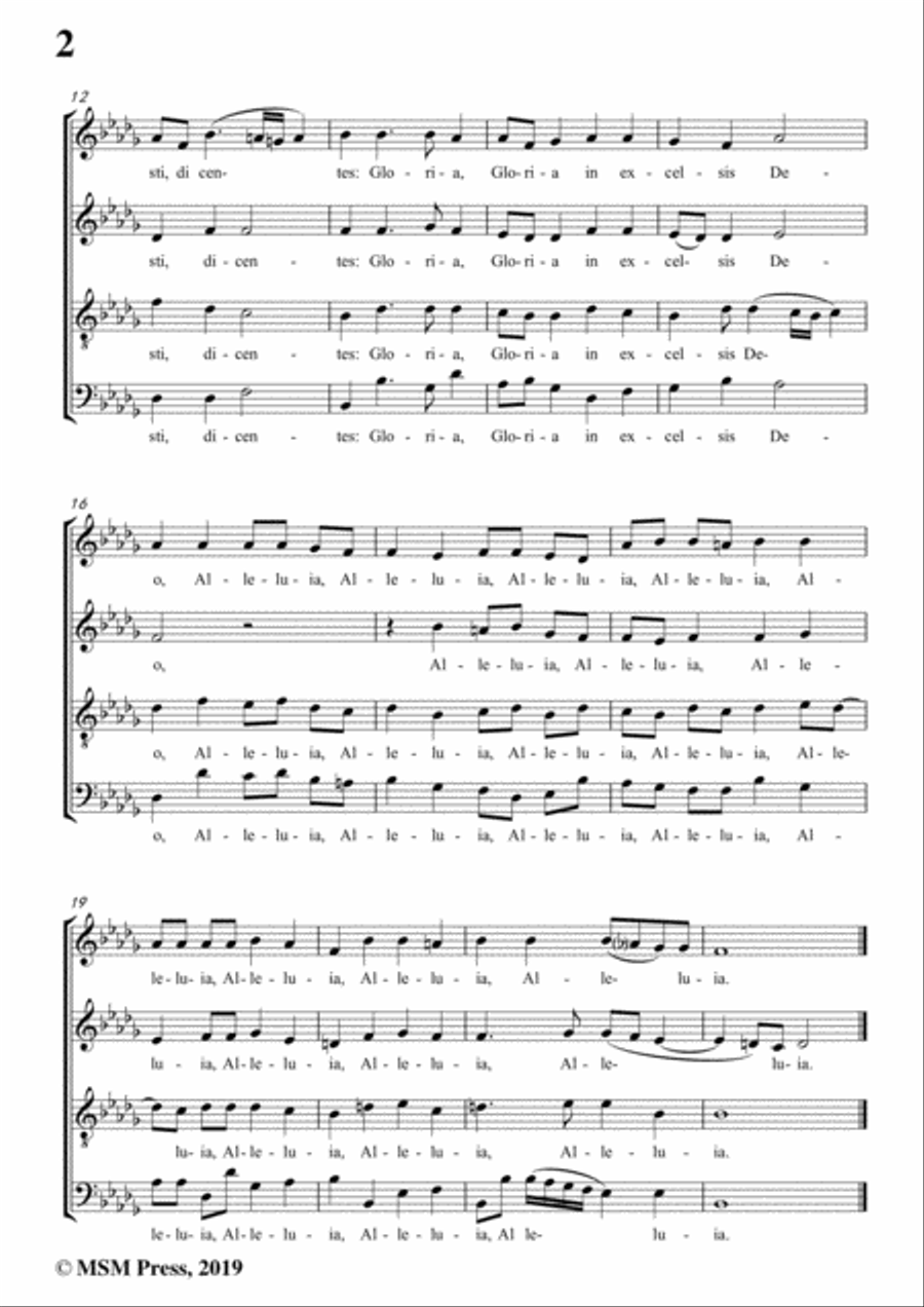 Turini-Hodie Christus natus est,in D flat Major,for A cappella 4-Part scores gallery preview page 4