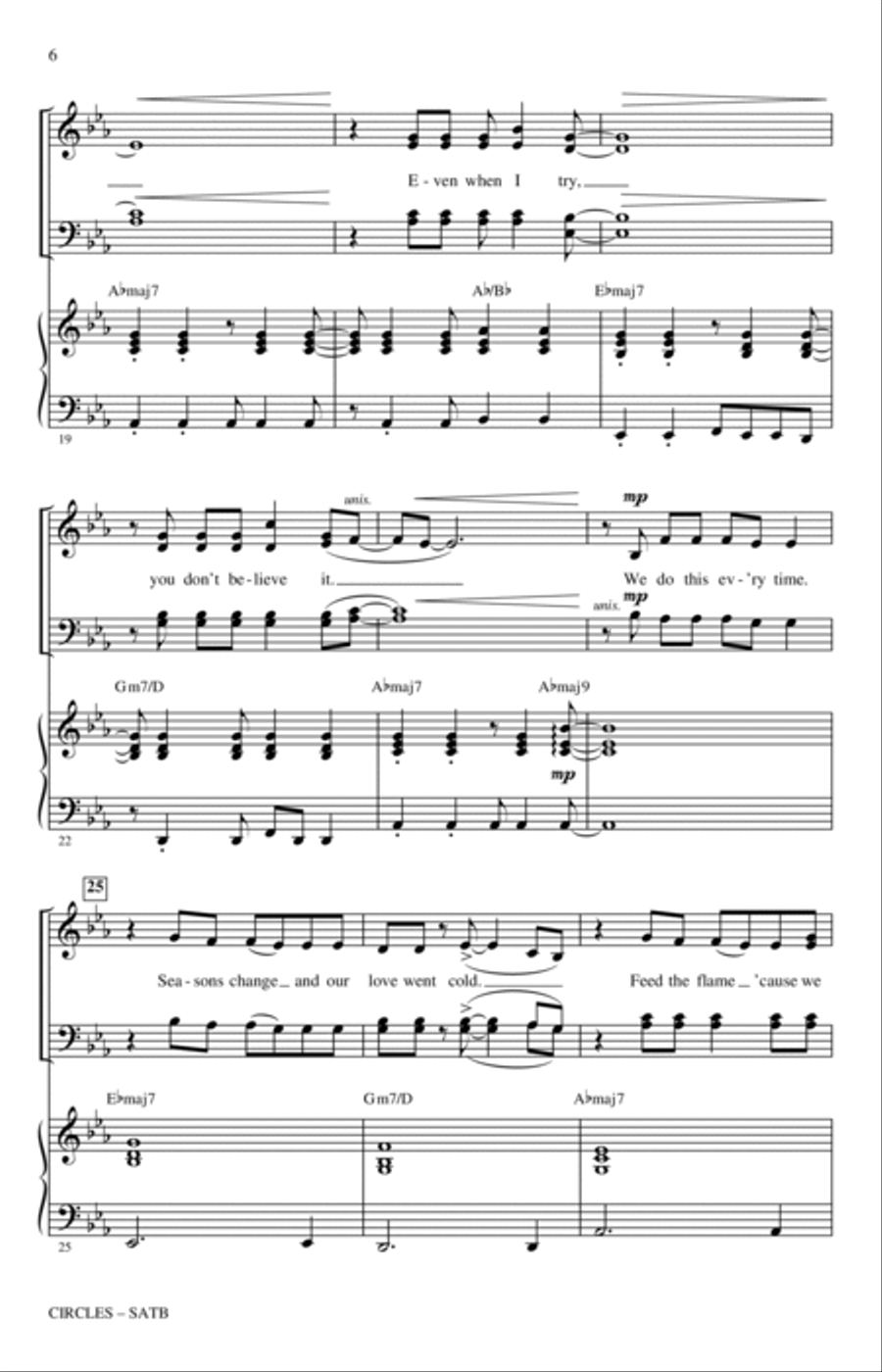 Circles (arr. Jack Zaino) 4-Part scores gallery preview page 4