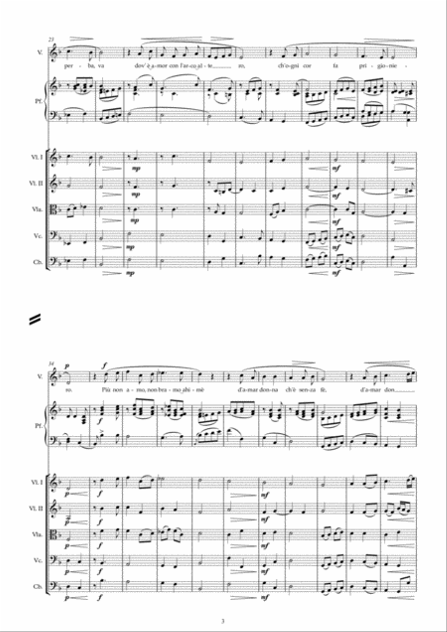Lungi, lungi è amor da me Chamber Orchestra scores gallery preview page 3