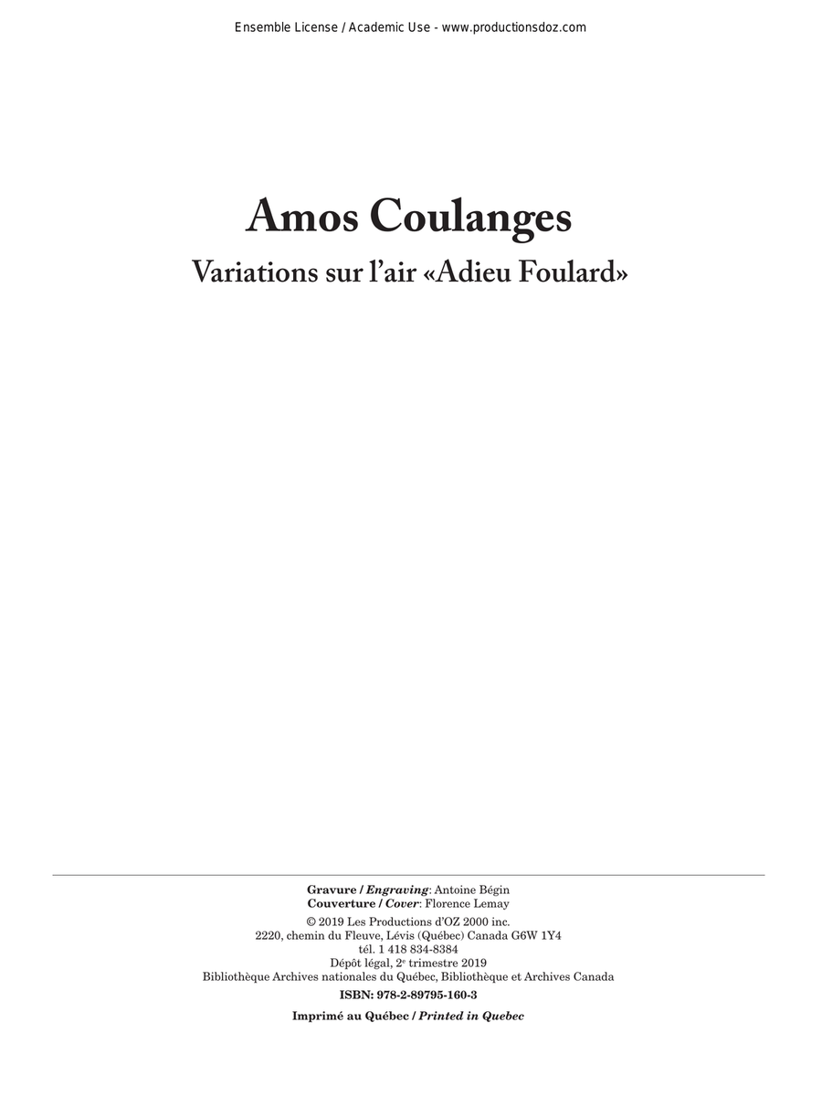 Variations sur l’air «Adieu Foulard» Classical Guitar scores gallery preview page 1