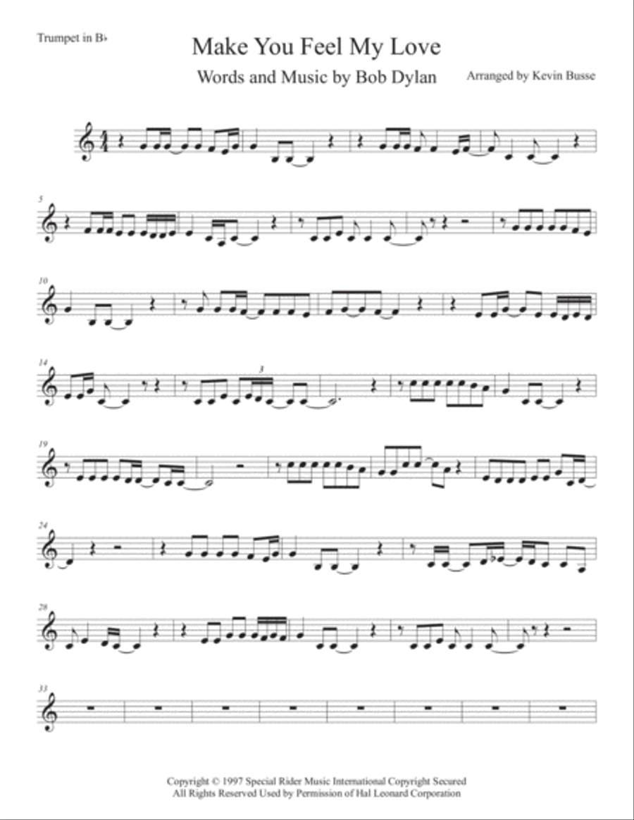 Make You Feel My Love Trumpet Solo scores gallery preview page 1
