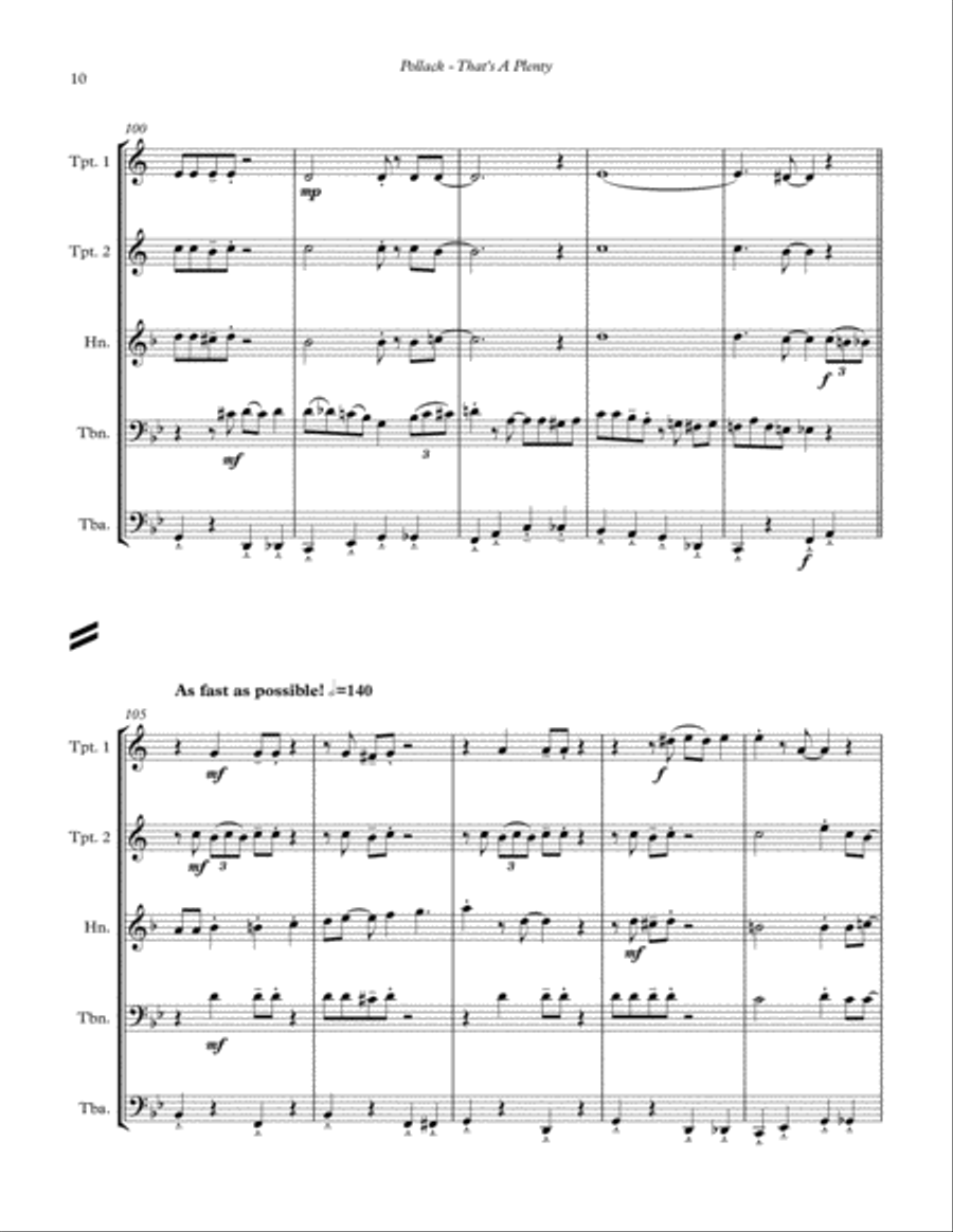 That’s A Plenty - Dixieland for Brass Quintet Brass Quintet scores gallery preview page 4