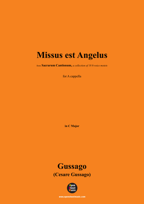 Book cover for Gussago-Missus est Angelus,for A cappella