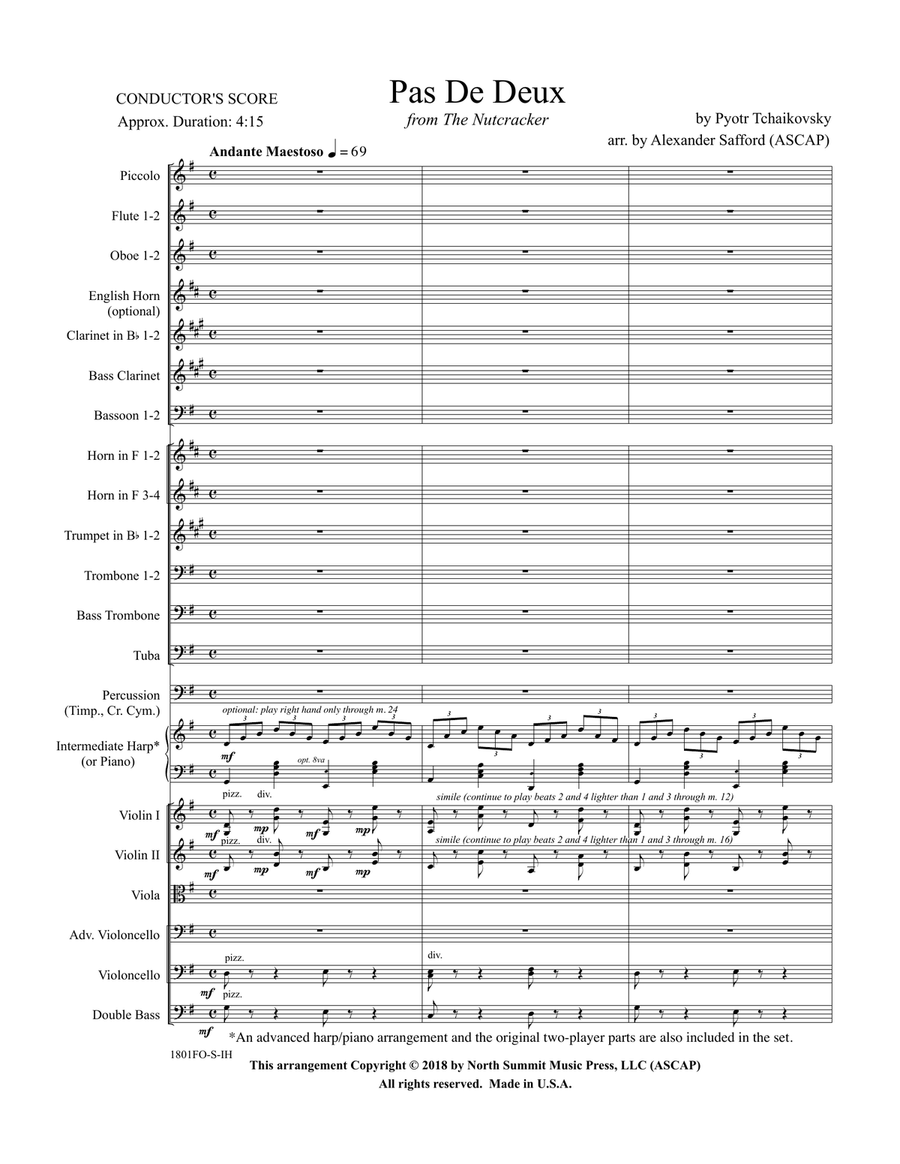 Pas de Deux from the Nutcracker Score (with Intermediate Harp) Full Orchestra scores gallery preview page 5