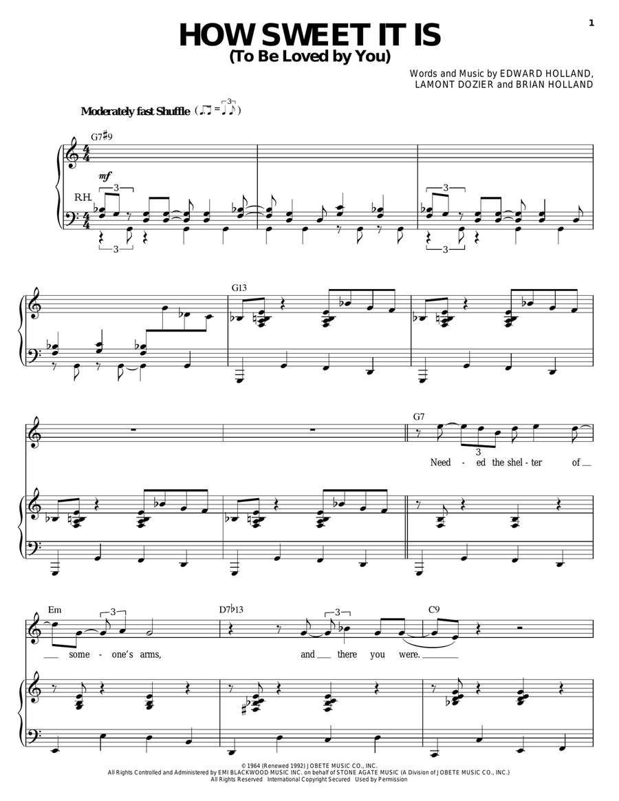 How Sweet It Is (To Be Loved By You) Piano, Vocal scores gallery preview page 1