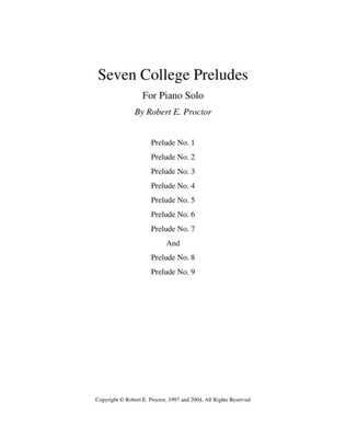 Seven College Preludes for Piano Solo