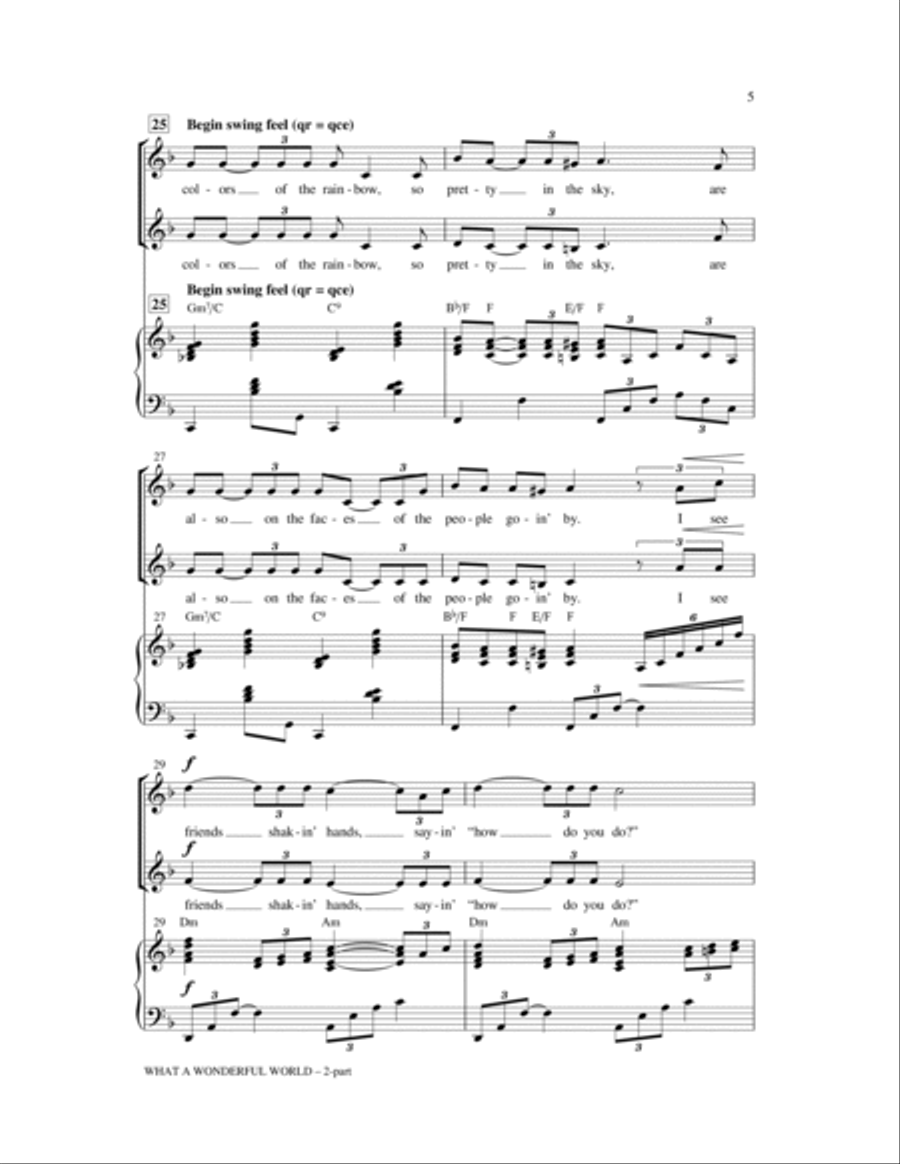 What A Wonderful World What A Wonderful World 2-Part scores gallery preview page 5