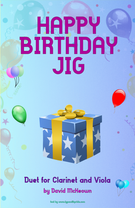 Book cover for Happy Birthday Jig, for Clarinet and Viola Duet