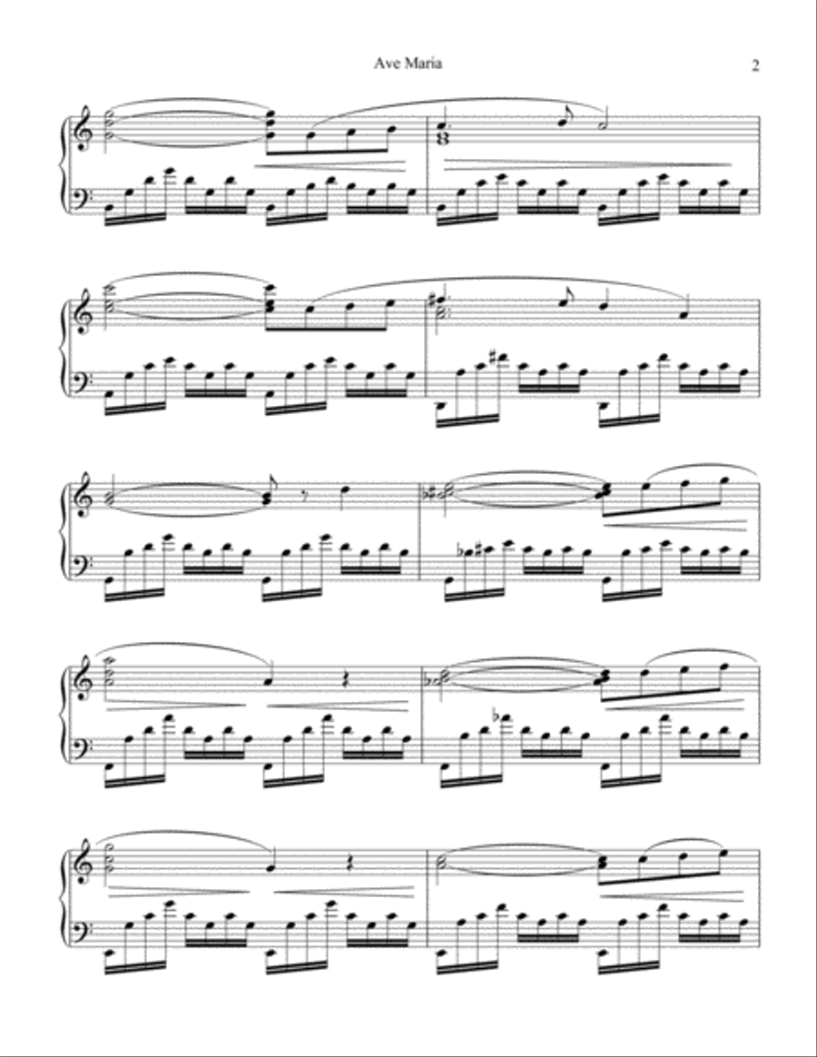 Ave Maria (Bach-Gounod) for piano solo (+ voice part) Small Ensemble scores gallery preview page 3