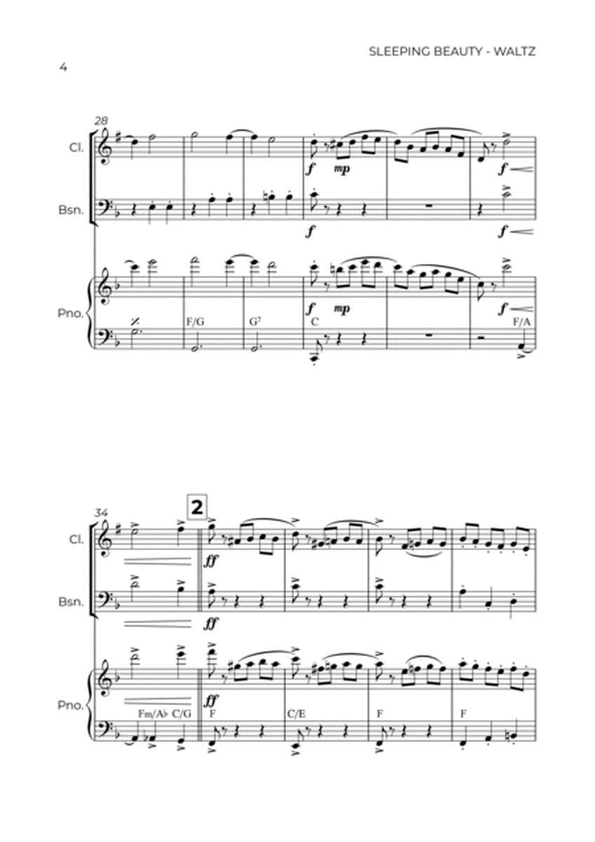 SLEEPING BEATY WALTZ - TCHAIKOVSKY - WIND PIANO TRIO (CLARINET, BASSOON & PIANO) image number null