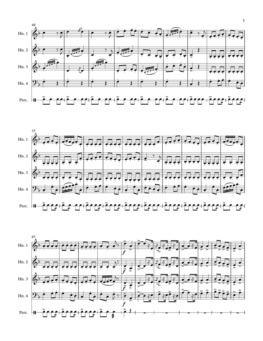 Farandole from "L'Arlesienne" for horn quartet (with substitutions) image number null