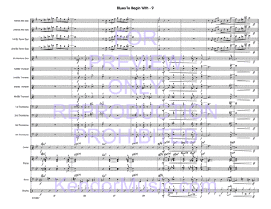 Blues To Begin With Jazz Ensemble scores gallery preview page 10