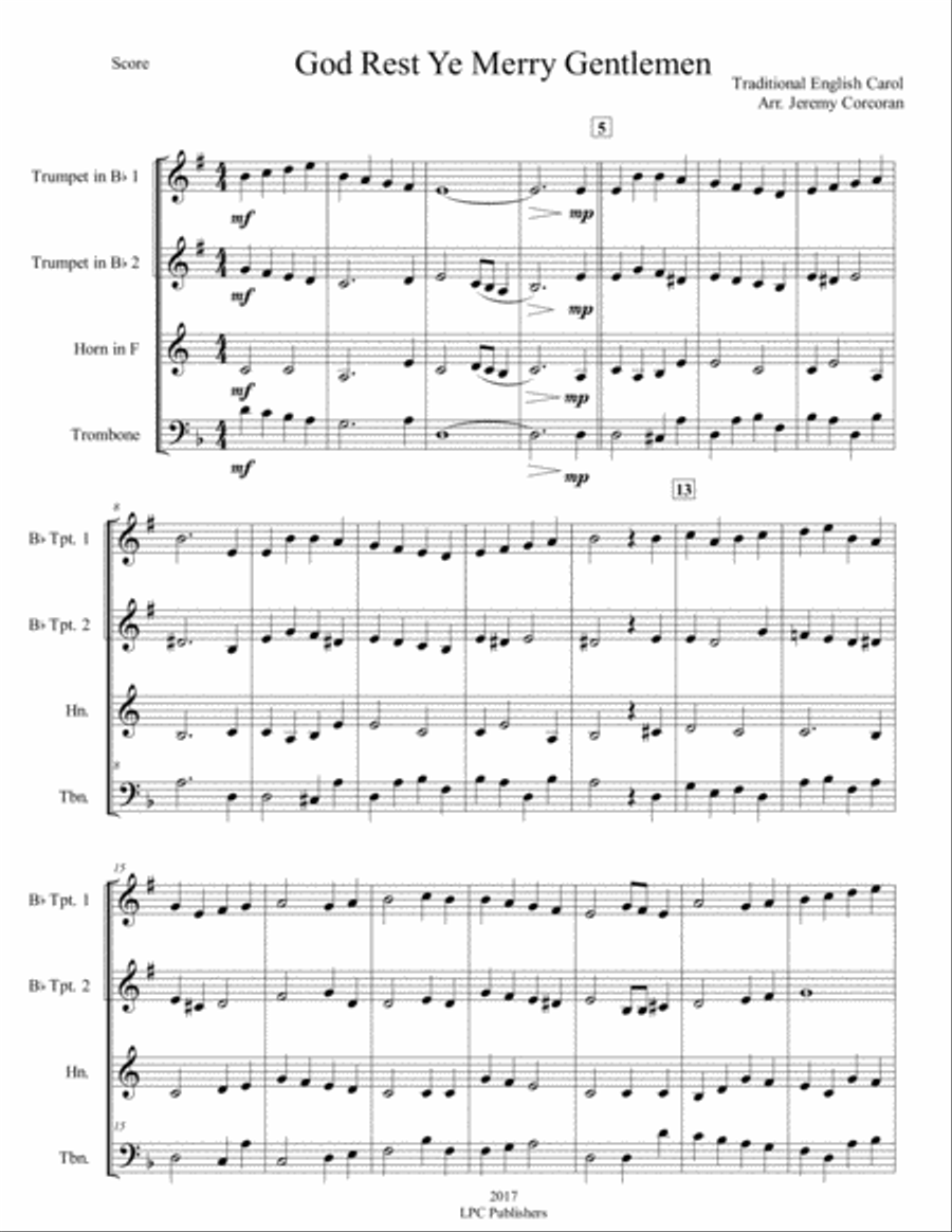 God Rest Ye Merry Gentlemen for Brass Quartet Brass Quartet scores gallery preview page 2