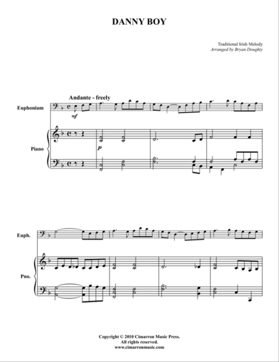 Danny Boy Euphonium scores gallery preview page 1