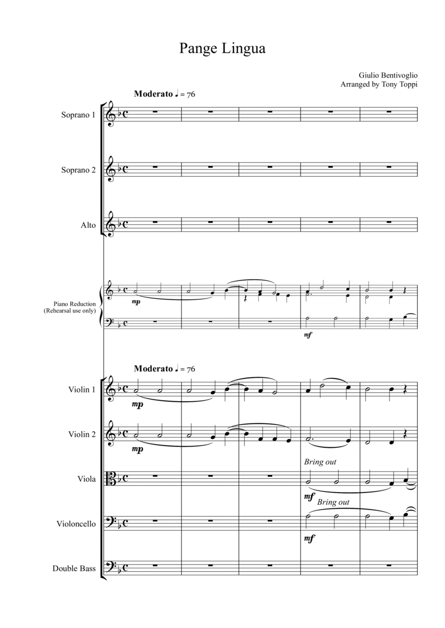 Pange Lingua Choir scores gallery preview page 1