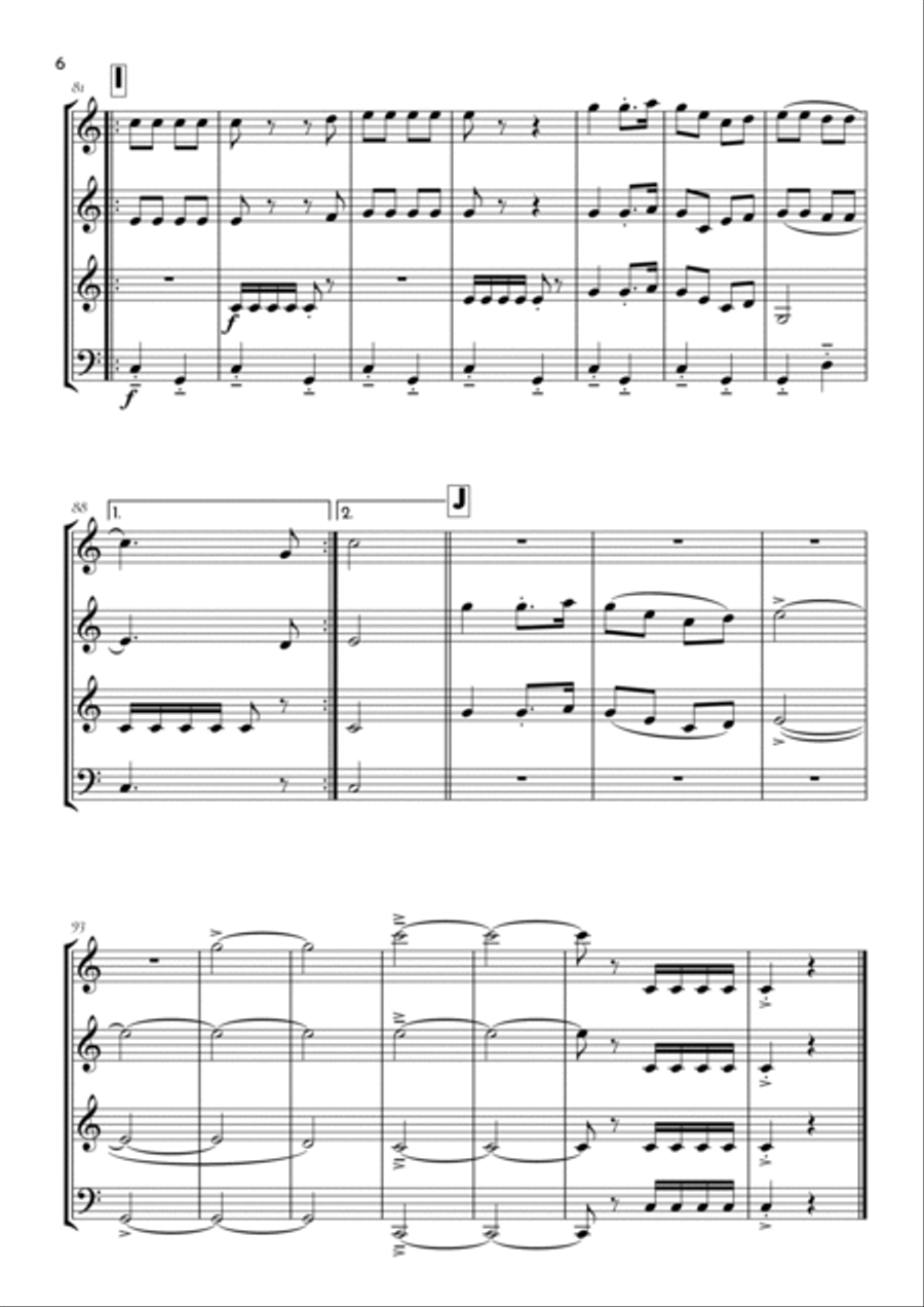 A-Hunting We Will Go A-Hunting We Will Go Woodwind Quartet scores gallery preview page 6