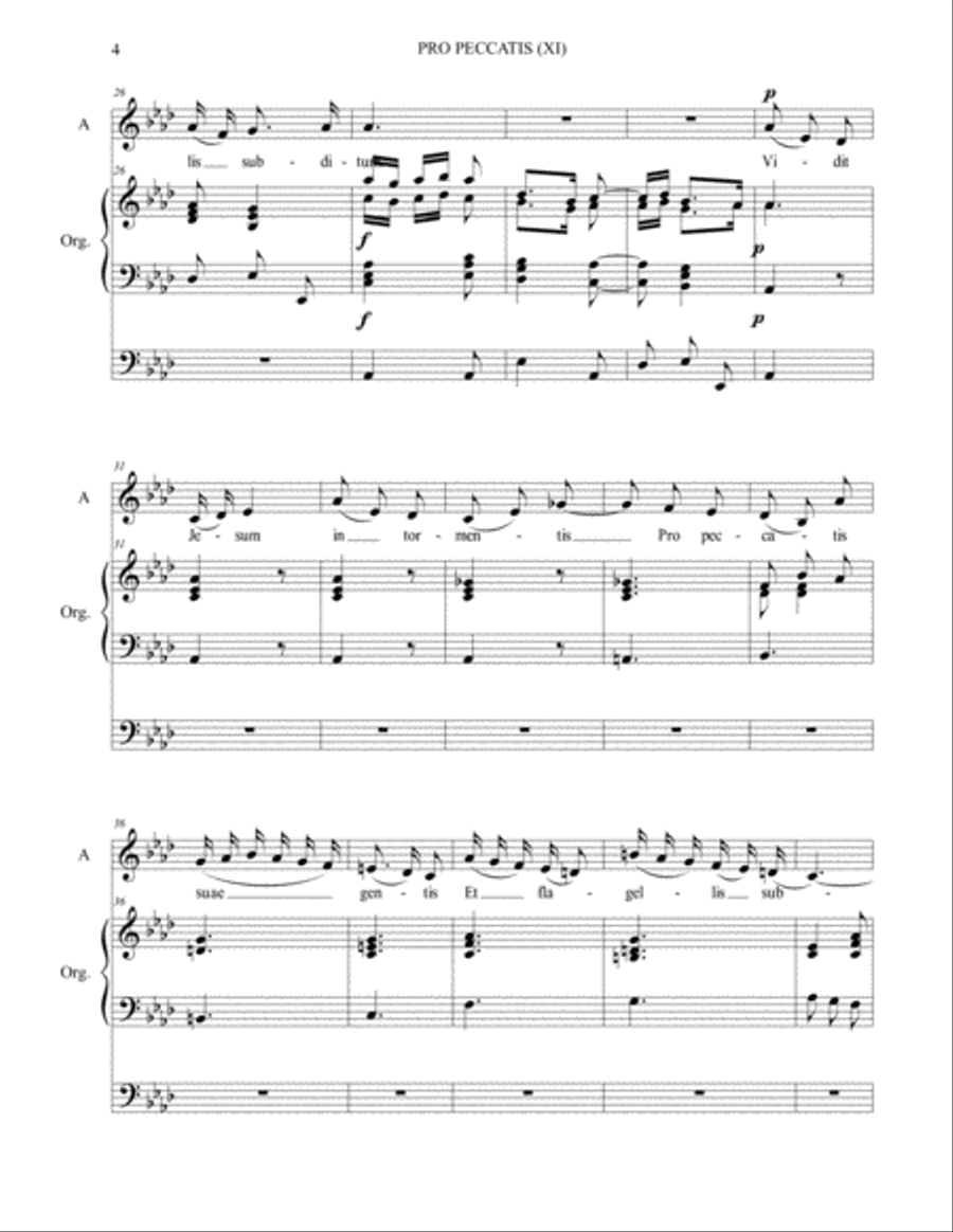 PRO PECCATIS (XI) - (From Stabat Mater- RV 621) - For Alto,and Organ 3 staff Voice scores gallery preview page 4