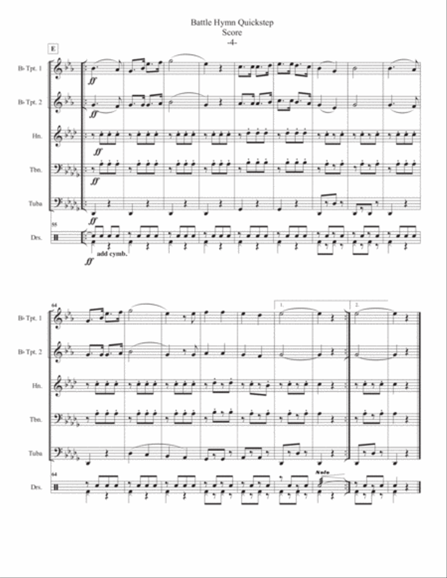 Battle Hymn of the Republic Quickstep (Civil War Brass Quintet Series) Brass Quintet scores gallery preview page 6