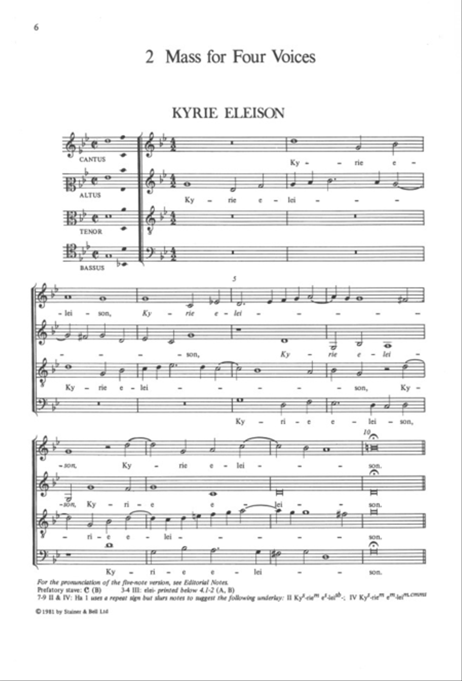 Mass for Four Voices 4-Part scores gallery preview page 2