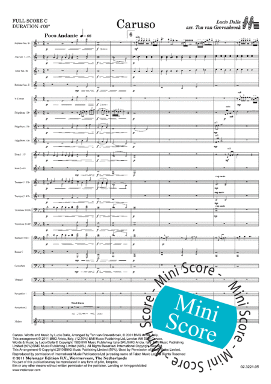 Caruso Caruso Fanfare Band scores gallery preview page 5