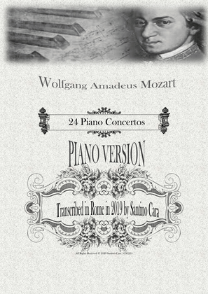 Book cover for Mozart - 24 Piano Concertos for Piano Solo - Complete scores