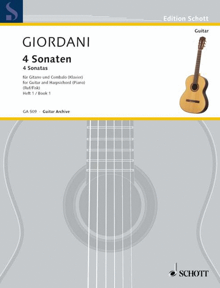 Four Sonatas for Guitar and Piano by Tommaso Giordani Acoustic Guitar - Sheet Music