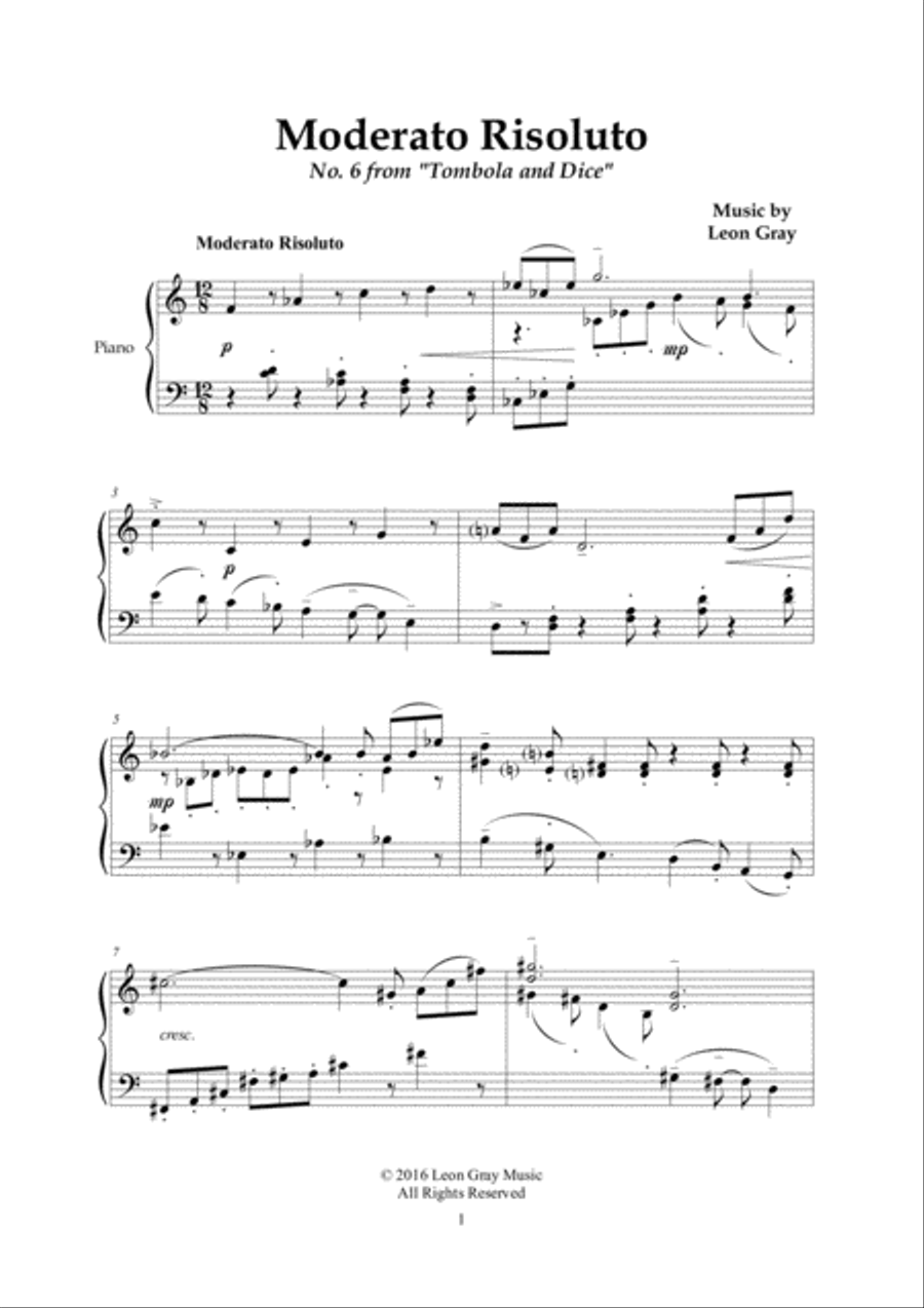Moderato Risoluto, Tombola and Dice (No. 6), Leon Gray image number null