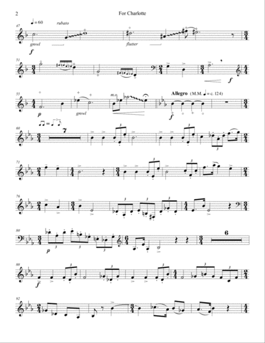 For Charlotte for French Horn and Piano Horn scores gallery preview page 2