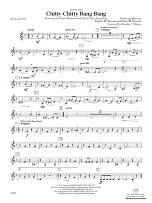 Chitty Chitty Bang Bang, Themes from: 1st B-flat Clarinet