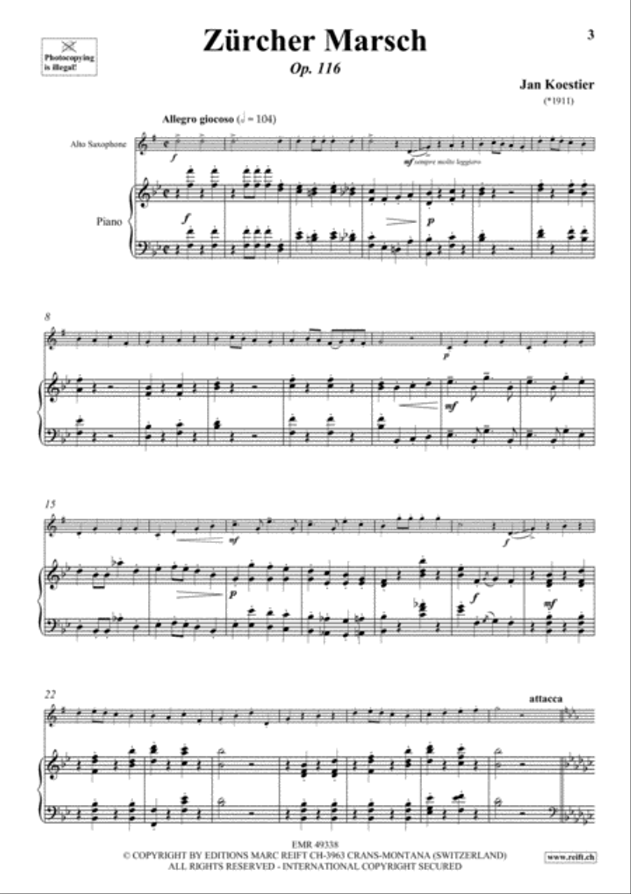 Zurcher Marsch Zurcher Marsch Alto Saxophone scores gallery preview page 6