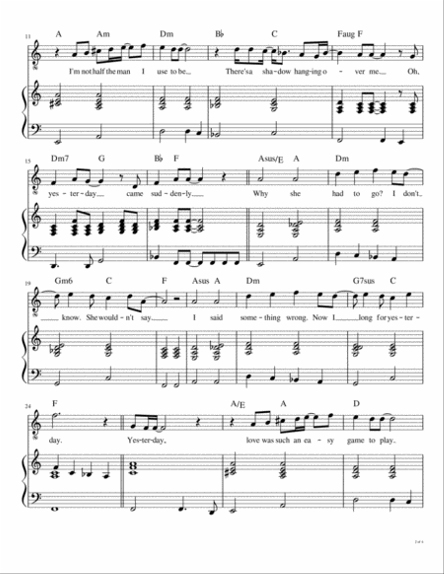 Yesterday Voice scores gallery preview page 3
